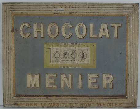 CHCOLAT MENIER : Tôle lithographiée illustrée de 