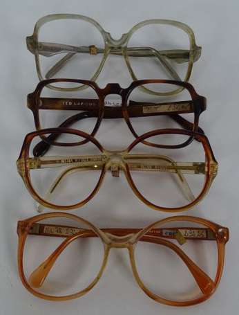 Lot de 4 montures de lunettes vintage dont TED 