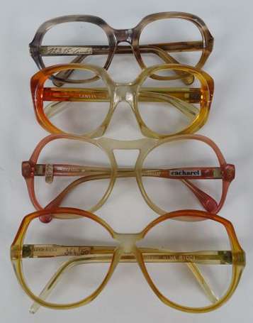 Lot de 4 montures de lunettes vintage dont 