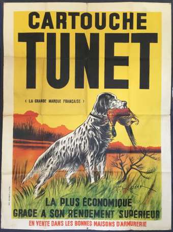 CARTOUCHE TUNET : Affiche lithographiée illustrée 