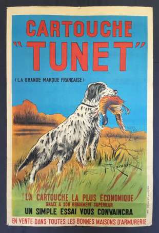 CARTOUCHE TUNET : Affiche lithographiée illustrée 