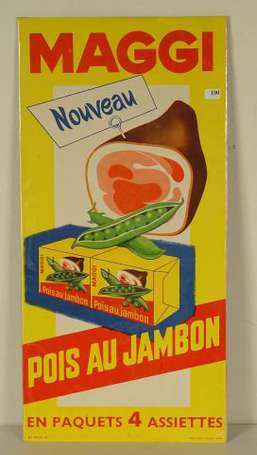 MAGGI Pois au Jambon : Affiche de 1954 signée J.V.