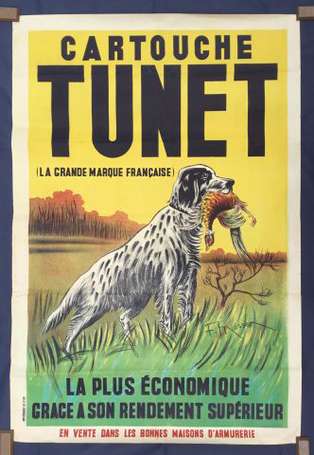 CARTOUCHE TUNET : Affiche lithographiée illustrée 