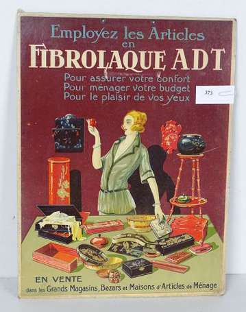 FIBROLAQUE ADT : Panonceau lithographié illustré 