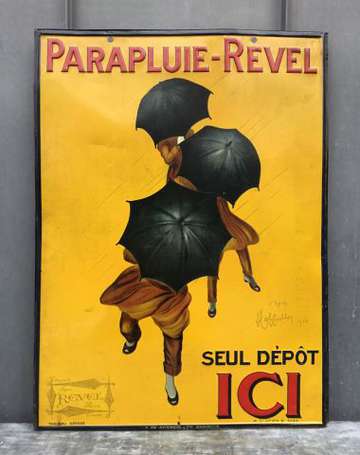 PARAPLUIE REVEL : Tôle lithographiée embossée, 