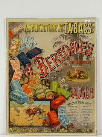 A.BERTOMEU Manufacture de Tabacs à Alger : Affiche