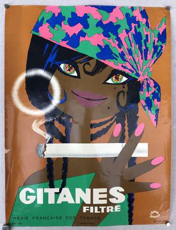 GITANES Filtre : Affichette lithographiée signée 