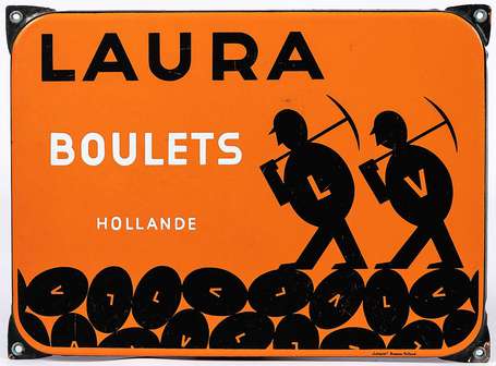 LAURA BOULETS Hollande : Plaque émaillée plate à 