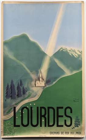 LOURDES / Chemins de Fer P.O _ Midi : Affiche 