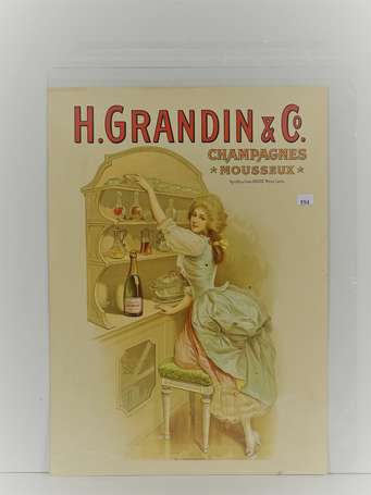 CHAMPAGNE H.GRANDIN & Cie : Planche lithographiée,