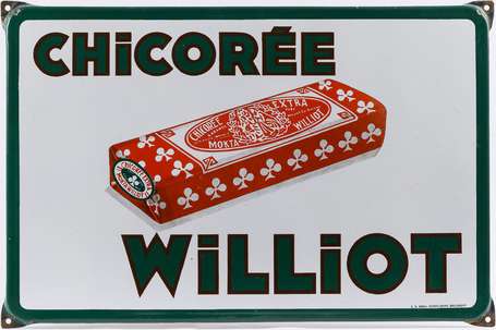 CHICOREE WILLIOT : Plaque émaillée plate à 