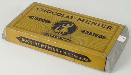 CHOCOLAT MENIER : Grande tablette factice en tôle 