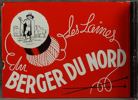 LES LAINES DU BERGER DU NORD : Plaque émaillée 