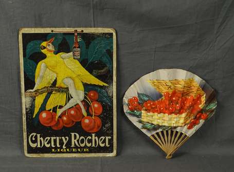 CHERRY ROCHER Liqueur : Panonceau lithographié 