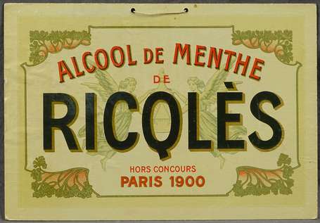 RICQLES Alcool de Menthe : Panonceau lithographié.