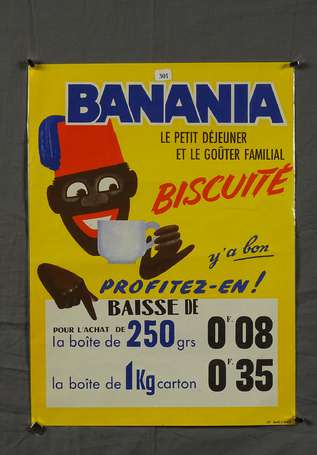 BANANIA Biscuité : Affichette illustrée du 