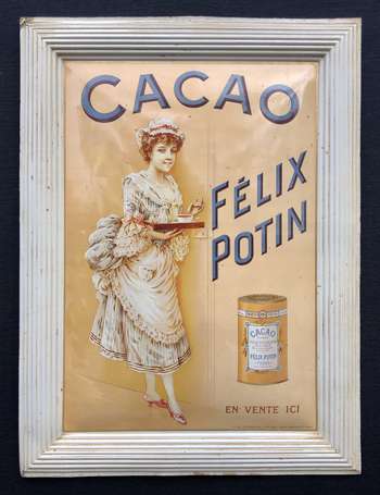 CACAO FELIX POTIN : Tôle lithographiée embossée, 