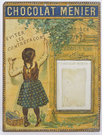 CHOCOLAT MENIER : Tôle lithographiée illustrée 