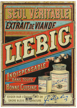 LIEBIG Extrait de Viande : Rare tôle lithographiée