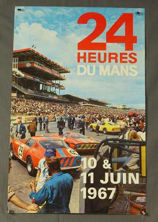 24 HEURES DU MANS 1967 : Affiche conçue d'après la