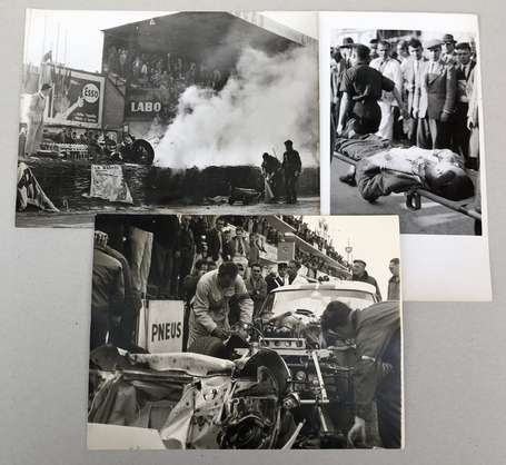 24 HEURES DU MANS 1955 : 7 photographies dont 4 de