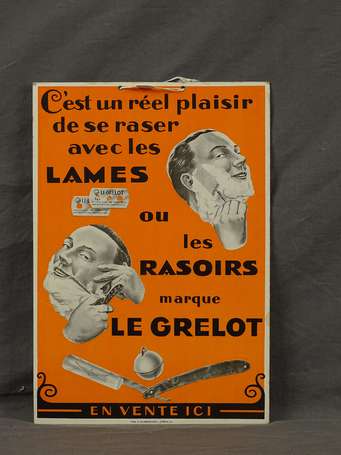 RASOIRS LE GRELOT : Panonceau illustré de 2 hommes