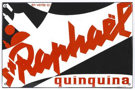 ST RAPHAËL Quinquina : Plaque émaillée plate à 