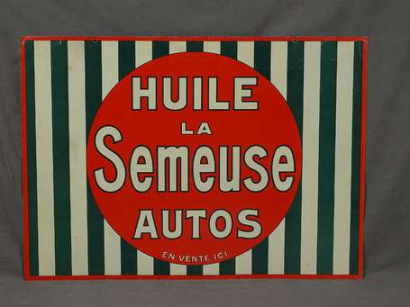 HUILE LA SEMEUSE AUTOS : Tôle lithographiée, Ca 