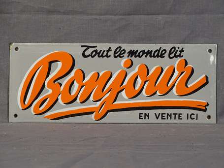 BONJOUR  « Tout le Monde lit Bonjour » : Plaque 