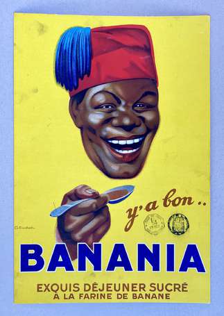 BANANIA « Y'A BON » : PLV lithographiée illustrée 