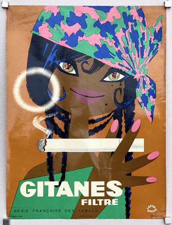 GITANES Filtre : Affichette lithographiée signée 