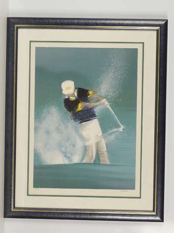 Spahn Victor 1949- Le Golfeur Lithographie signée 