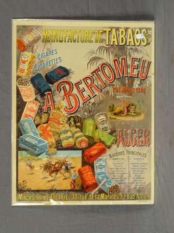 A.BERTOMEU Manufacture de Tabacs à Alger : Affiche