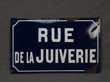 RUE DE LA JUIVERIE : Plaque de Rue émaillée et 