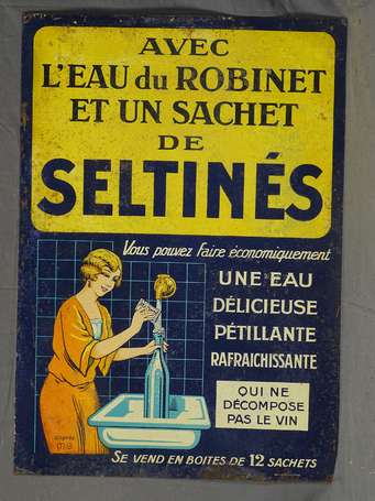 SELTINES : Tôle lithographiée illustrée d'après M.