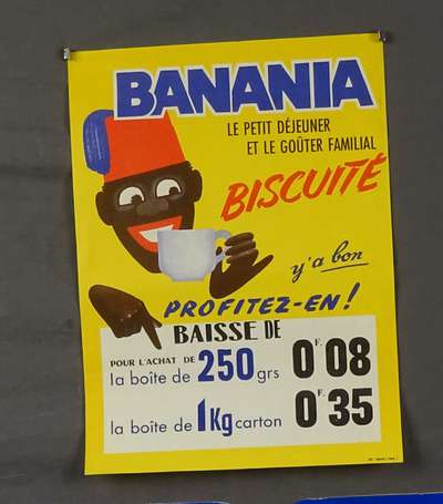 BANANIA Biscuité : Affichette illustrée du 