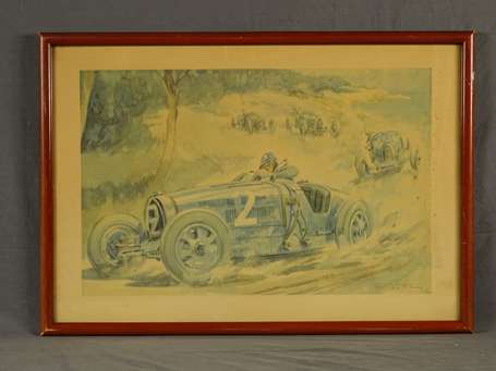 GÉO HAM (Georges Hamel 1900-1972) « Bugatti en 