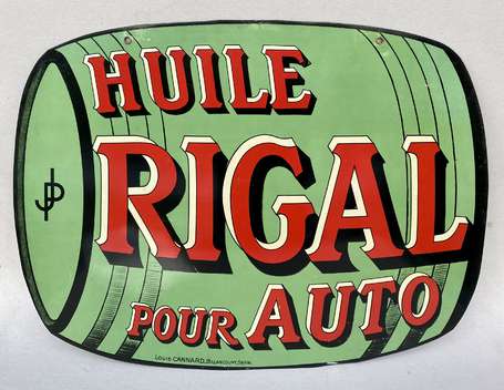 HUILE RIGAL pour Autos : Tôle lithographiée 