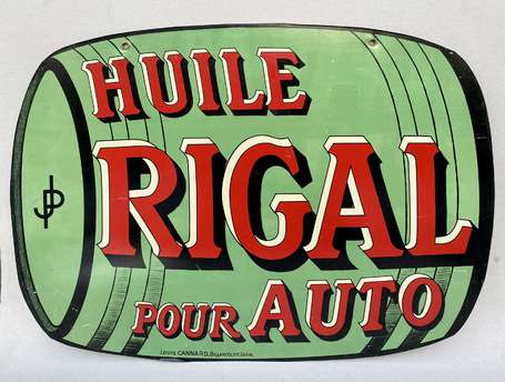 HUILE RIGAL pour Autos : Tôle lithographiée 