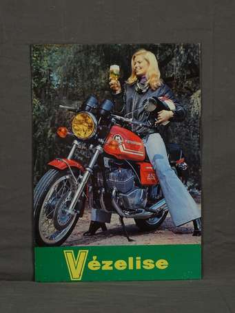 MOTOBÉCANE 350 /Bière Vézelise : Tôle illustrée 