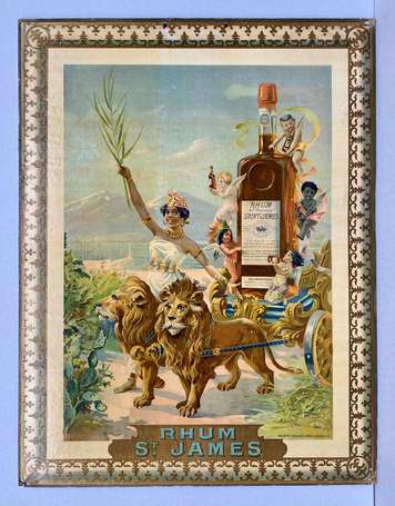 RHUM ST. JAMES : Panonceau lithographié illustré 