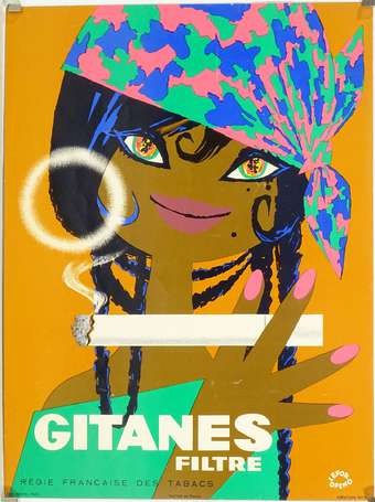 GITANES Filtre : Affichette lithographiée signée 