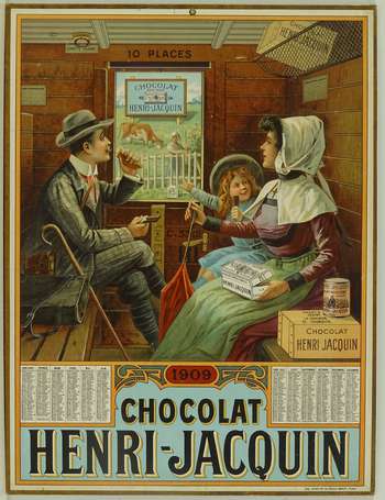 CHOCOLAT HENRI-JACQUIN : Panonceau lithographié 