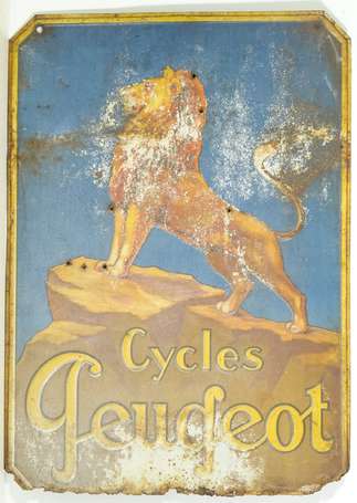 CYCLE PEUGEOT : Enseigne composée de 2 tôles 