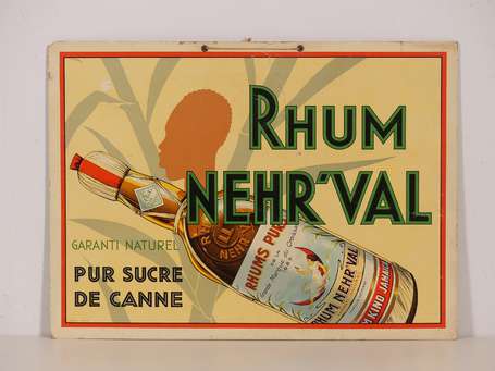 RHUM NEHR'VAL : Panonceau lithographié, Ca 1930. 