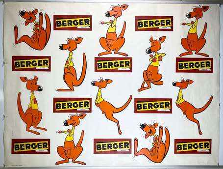 BERGER Anisette : Affiche illustrée de Kangourous 
