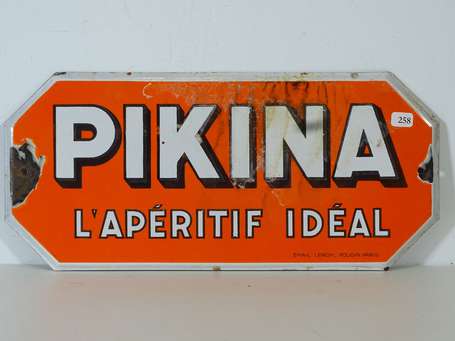 PIKINA « L 'Apéritif Idéal » : Bandeau émaillé. 