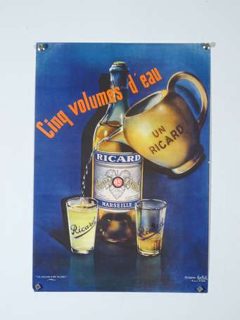 RICARD « 5 Volumes d'Eau » : Affiche signée 