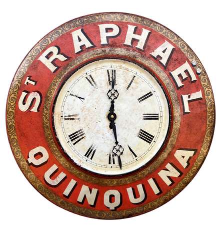 SAINT RAPHAËL Quinquina : Horloge en tôle 