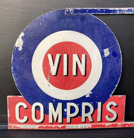 VIN COMPRIS : Enseigne de Restaurant des années 30